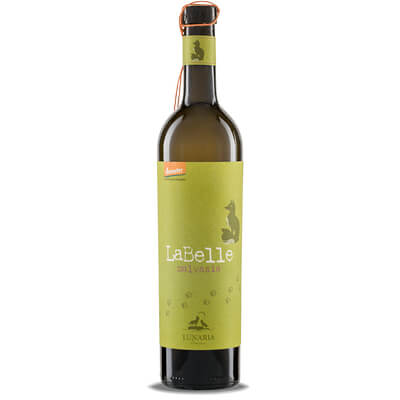 Auf dem Bild ist eine Flasche Weißwein mit dem Namen