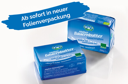 allgaeuer bauernbutter sauerrahm neue folienverpackung